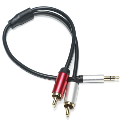kaufen Digitales Audiokabel 3,5 mm 2/1 schwarz PVC weiß rot plattierter Aluminiumlegierung goldener Stecker für Auto-Audio online manufacture