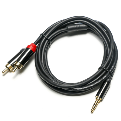 kaufen Cinch-Digital-Audiokabel, beschichtetes Metallgehäuse, schwarze PVC-Abdeckung, 3,5 mm Länge, 1,25 m, goldener Stecker für Autoradio online manufacture