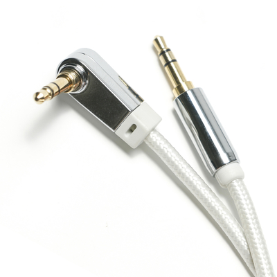 kaufen Weißes AUX-Digital-Audio-SPDIF-Kabel 90° 3,5 mm gestricktes Seil, beschichtete Aluminiumlegierung für Sound-Lautsprecher, Auto-Audio, 0,92 m online manufacture
