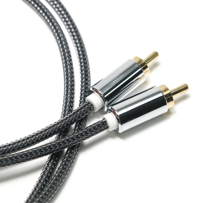 kaufen RCA Splendid Black Nylon gestrickte Aluminiumlegierung Shell OD6.0 Für Soundbar HiFi Luxus Car Audio 1.5M online manufacture