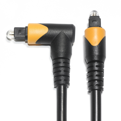 kaufen Fabrikverkauf Toslink Glasfaseraudiokabel Männlich Schwarz Gelb PVC 90° Quadrat Toslink Kunststoffoptikkabel online manufacture