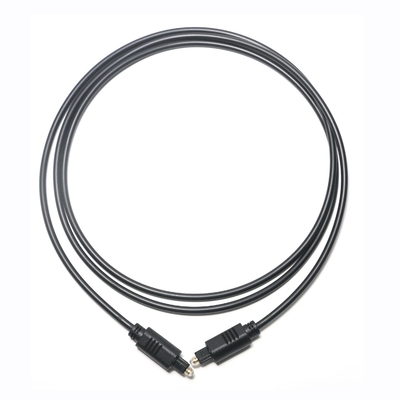 Schwarzes Toslink OD4.0 Glasfaserkabel, PVC-Einspritzung, quadratisch, Ject-vergoldeter Anschluss, 1 m, 1,5 m, 3 m, für Soundbar-CD-Player