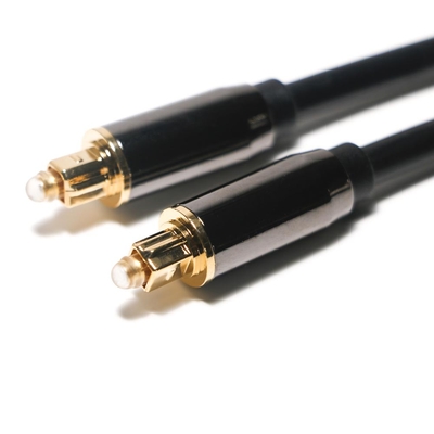 Professionelles Toslink-Plastikoptikkabel Schwarzes Nylon-Zopffaser-Optisch-Digital-Audiokabel mit vergoldeter Plattierung