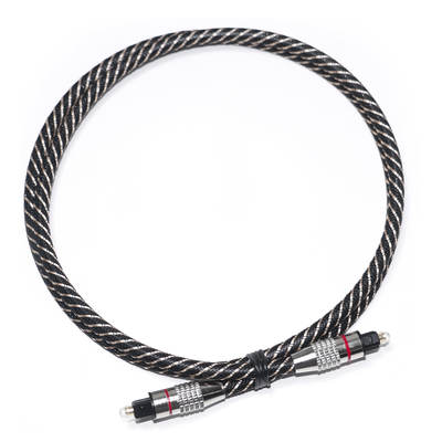 Red&Toslink Digitales Audiokabel, Nylon, geflochten, strukturiertes Seil, OD4.0, metallbeschichteter Stecker, 1,2 m, 1,5 m, 2 m, 3 m