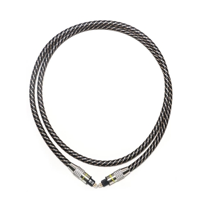 Gelbes optisches TOSLINK-Audiokabel Nylongeflochtener OD4.0-metallbeschichteter Stecker
