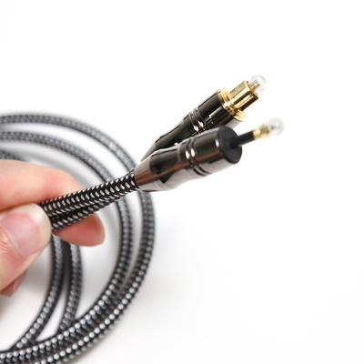 Digitales geflochtenes optisches TOSLINK-Audiokabel, beschichteter 4K-Metallanschluss für Theater-Soundbar