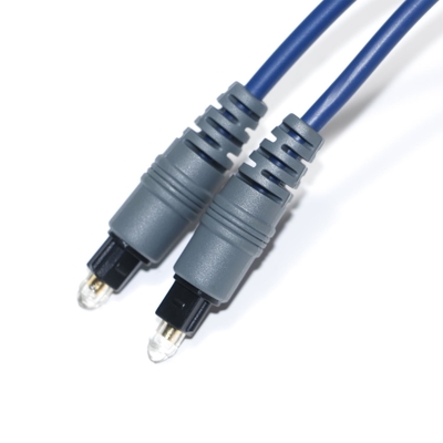 Toslink Audio-Glasfaserkabel, blauer SPDIF-Kunststoff, quadratischer Sockel, 1,0 mm, PMMA, 1 m, 2 m, für TV-CD-Player