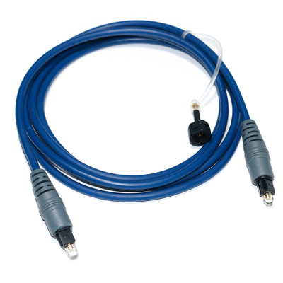 Toslink Audio-Glasfaserkabel, blauer SPDIF-Kunststoff, quadratischer Sockel, 1,0 mm, PMMA, 1 m, 2 m, für TV-CD-Player