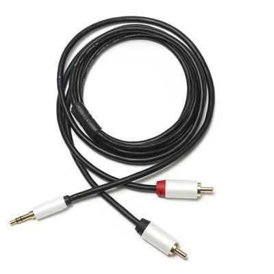 3,5 Millimeter Metalls Shell Golden Connector des Digital-Audiokabel-2/1 weißes überzogenes 1M 2M 3M RCA für Soundbar-Auto-Audio