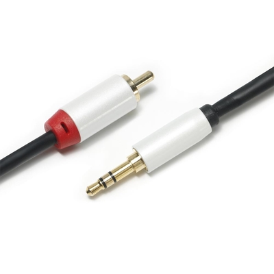 3,5 Millimeter Metalls Shell Golden Connector des Digital-Audiokabel-2/1 weißes überzogenes 1M 2M 3M RCA für Soundbar-Auto-Audio