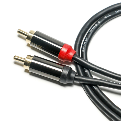 Cinch-Digital-Audiokabel, beschichtetes Metallgehäuse, schwarze PVC-Abdeckung, 3,5 mm Länge, 1,25 m, goldener Stecker für Autoradio
