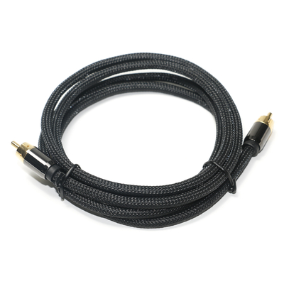 Cinch-Digital-Audiokabel, 3,5 mm, gestricktes Nylonseil, vergoldete Aluminiumlegierung, goldener Stecker, Premium-Qualität für Soundbar