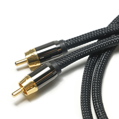 Cinch-Digital-Audiokabel, 3,5 mm, gestricktes Nylonseil, vergoldete Aluminiumlegierung, goldener Stecker, Premium-Qualität für Soundbar