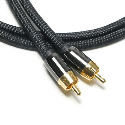 Cinch-Digital-Audiokabel, 3,5 mm, gestricktes Nylonseil, vergoldete Aluminiumlegierung, goldener Stecker, Premium-Qualität für Soundbar