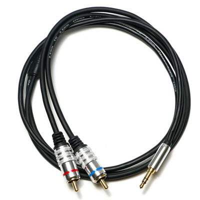 Factory oulet RCA 3,5 mm Audiokabel, rot, blau, Rand, PCV-Abdeckung, vergoldete Legierung für CD-TV-Soundbar