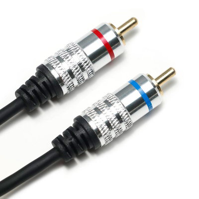 Factory oulet RCA 3,5 mm Audiokabel, rot, blau, Rand, PCV-Abdeckung, vergoldete Legierung für CD-TV-Soundbar