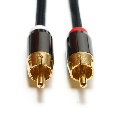 Cinch-3,5-mm-Digital-Audiokabel, 2/1-Strickseil, vergoldeter goldener Anschluss für Soundbar-Autoradio
