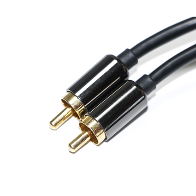 Cinch-Digital-Audiokabel, 3,5 mm Ausgang, 1/1, doppelte männliche Platte, Metall, schwarz, PVC, Aluminiumlegierung, 1,2 m, für Soundbar, Auto-Audio