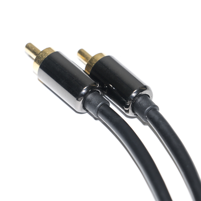 Cinch-Digital-Audiokabel, 3,5 mm Ausgang, 1/1, doppelte männliche Platte, Metall, schwarz, PVC, Aluminiumlegierung, 1,2 m, für Soundbar, Auto-Audio