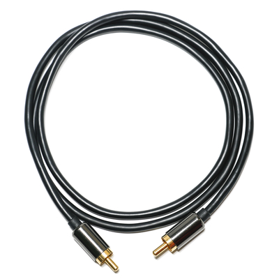 Cinch-Digital-Audiokabel, 3,5 mm Ausgang, 1/1, doppelte männliche Platte, Metall, schwarz, PVC, Aluminiumlegierung, 1,2 m, für Soundbar, Auto-Audio