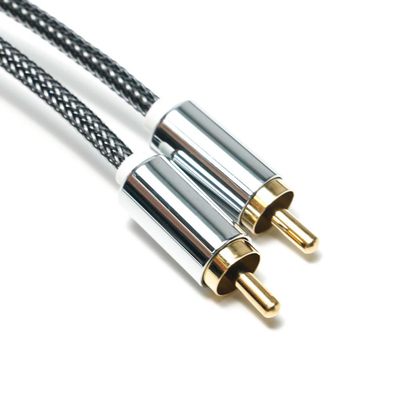 RCA Splendid Black Nylon gestrickte Aluminiumlegierung Shell OD6.0 Für Soundbar HiFi Luxus Car Audio 1.5M
