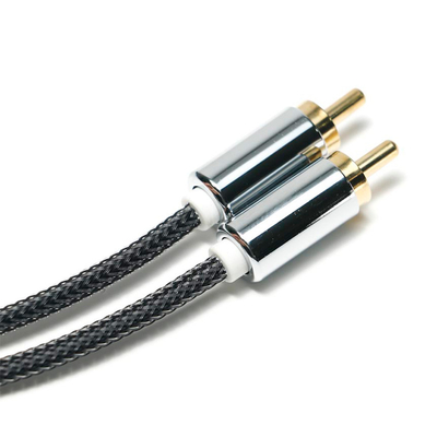 RCA Splendid Black Nylon gestrickte Aluminiumlegierung Shell OD6.0 Für Soundbar HiFi Luxus Car Audio 1.5M