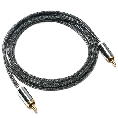 RCA Splendid Black Nylon gestrickte Aluminiumlegierung Shell OD6.0 Für Soundbar HiFi Luxus Car Audio 1.5M