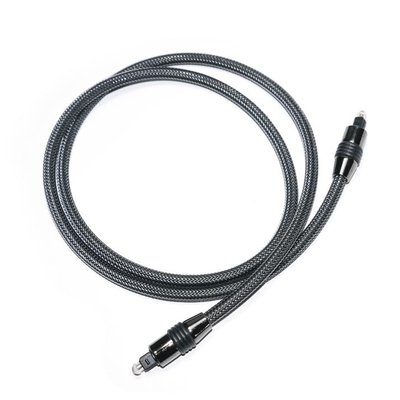 Toslink schwarzes geflochtenes Nylon-Metallgehäuse OD6.0 für den Ausgang des digitalen Lautsprecher-TV-Kabels 1,2 m