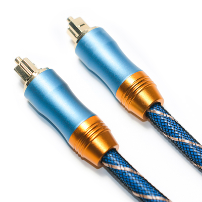 Toslink Digitalkabel Premium OD6.0 gestricktes Seil, plattiert, mattierte Schale, quadratische Schnittstelle, blau, 1,5 m, HiFi-Sound für Subwoofer