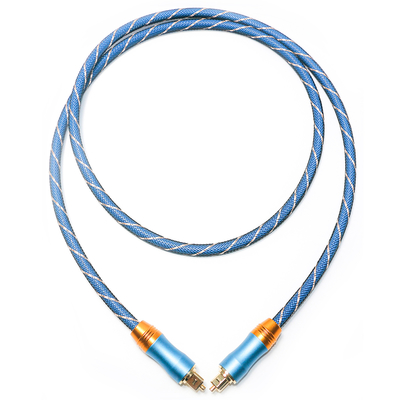 Toslink Digitalkabel Premium OD6.0 gestricktes Seil, plattiert, mattierte Schale, quadratische Schnittstelle, blau, 1,5 m, HiFi-Sound für Subwoofer