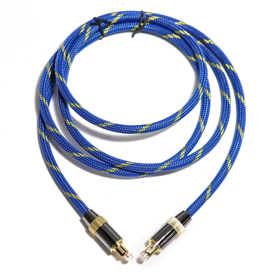 Toslink Didital Optical Cable Plated Golden 4K Port gewebtes blaues Seil Koaxialer HiFi-Sound für audiophile HiFi 1.2M 2M