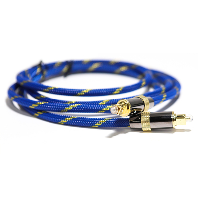 Toslink Didital Optical Cable Plated Golden 4K Port gewebtes blaues Seil Koaxialer HiFi-Sound für audiophile HiFi 1.2M 2M