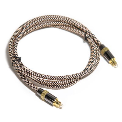 Toslink Didital Optisches Kabel OD5.0 Goldener 4K-Anschluss, gewebtes Seil, HiFi-Sound für Heimkino-Soundbar