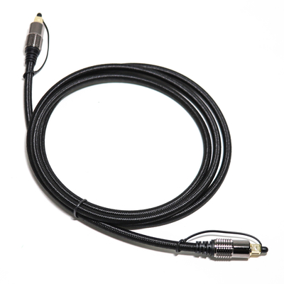 TOSLINK Optisches Audiokabel OD5.0 Blakc Knite Rope Plated Alloy Shell Gold Interface 0.8M 1.2M Für Heimkino-Soundbar
