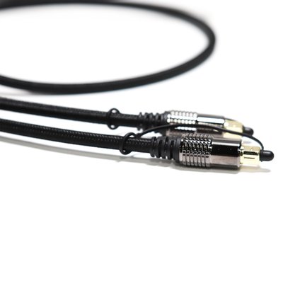 TOSLINK Optisches Audiokabel OD5.0 Blakc Knite Rope Plated Alloy Shell Gold Interface 0.8M 1.2M Für Heimkino-Soundbar
