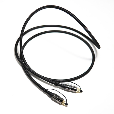 TOSLINK Optisches Audiokabel OD5.0 Blakc Knite Rope Plated Alloy Shell Gold Interface 0.8M 1.2M Für Heimkino-Soundbar