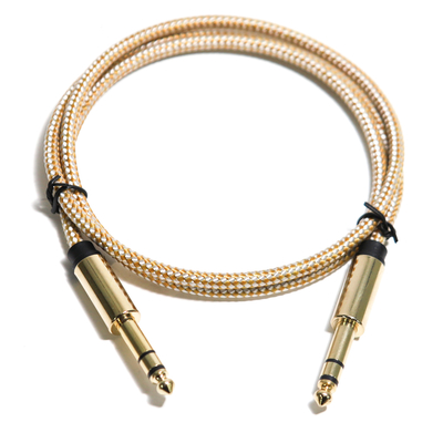 Guita String Cinch-Audiokabel 6,35 mm, gestricktes Seil, feine Metallschnittstelle, 0,8 m