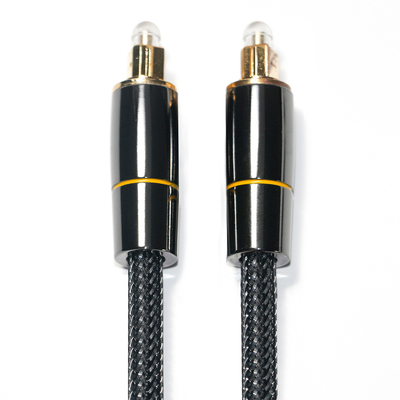 Toslink Toslink-Glasfaserkabel Nylongewebe, mit Netz überzogener Kupfer-Goldrand-Anschluss 1,2 m für Subwoofer-Lautsprecher