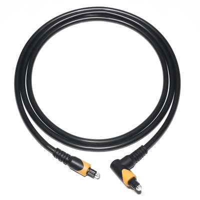 Fabrikverkauf Toslink Glasfaseraudiokabel Männlich Schwarz Gelb PVC 90° Quadrat Toslink Kunststoffoptikkabel