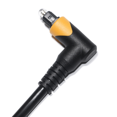 Fabrikverkauf Toslink Glasfaseraudiokabel Männlich Schwarz Gelb PVC 90° Quadrat Toslink Kunststoffoptikkabel