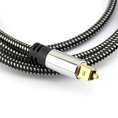 Digitales optisches Audio-Toslink-Geflechtkabel OD5.0, silberfarbenes Aluminiumgehäuse für Verstärker Soundbar 1,5 m, 3 m, 5 m