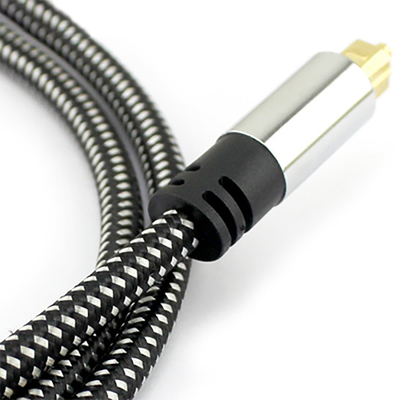 Digitales optisches Audio-Toslink-Geflechtkabel OD5.0, silberfarbenes Aluminiumgehäuse für Verstärker Soundbar 1,5 m, 3 m, 5 m