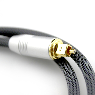 [Factory Outlet] Toslink-beschichtetes goldenes Silber-Port-Strickseil für audiophile HiFi-Subwoofer-Lautsprecher 1,2 m 2 m