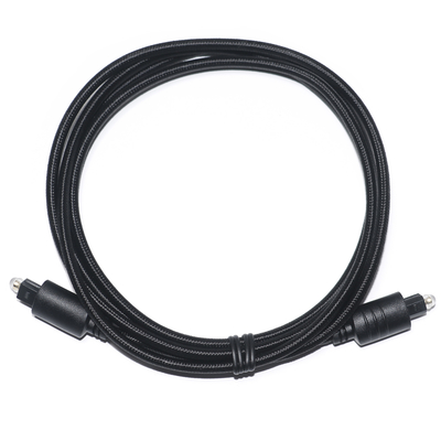 TOSLINK digitales Audiokabel, schwarz gestricktes Seil, vergoldet, runder Anschluss für DVD-Player, 1 m, 2 m, 3 m