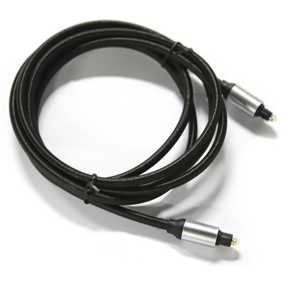Toslink Digitales Glasfaserkabel OD4.0 Geflochtenes Kabel Kunststoffbeschichtetes Metallgehäuse Rundstecker für Soundbar CD-Player