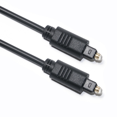 Schwarzes Toslink OD4.0 Glasfaserkabel, PVC-Einspritzung, quadratisch, Ject-vergoldeter Anschluss, 1 m, 1,5 m, 3 m, für Soundbar-CD-Player