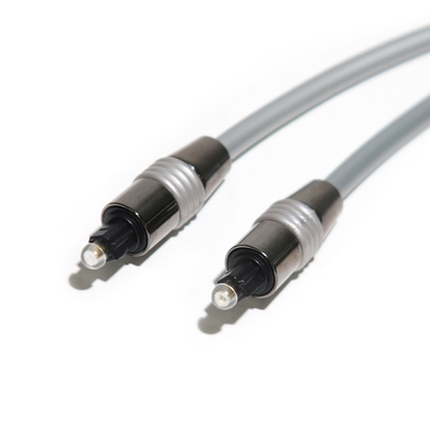 Toslink-Kabel-silbernes Seil OD5.0 aus optischen Fasern überzog Aluminiumtinte schwarze Shell For Amplifier Soundbar 1.5M 3M 5M