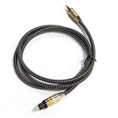 Gelb-Nylon geflochten OD4.0 Toslink Optisches Digital-Audio-Kabel HiFi Sound Koaxial-Audio-Kabel für Soundbar