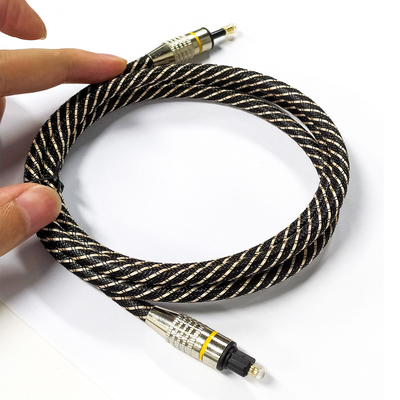 Gelb-Nylon geflochten OD4.0 Toslink Optisches Digital-Audio-Kabel HiFi Sound Koaxial-Audio-Kabel für Soundbar
