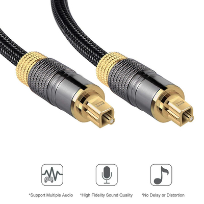 24K vergoldetes Toslink-Kabel 1m 2m 3m 5m 7.5m 10m Digitales Audio-Faser-Optische Kabel Toslink Männlich-Männlich-Optische Kabel